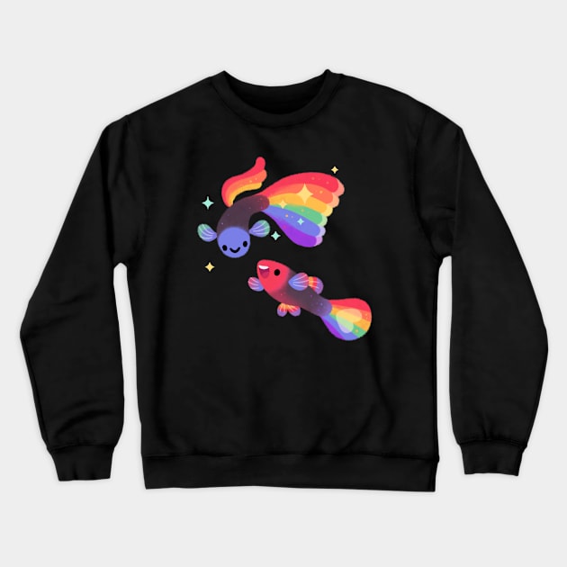 Rainbow guppy 5 Crewneck Sweatshirt by pikaole